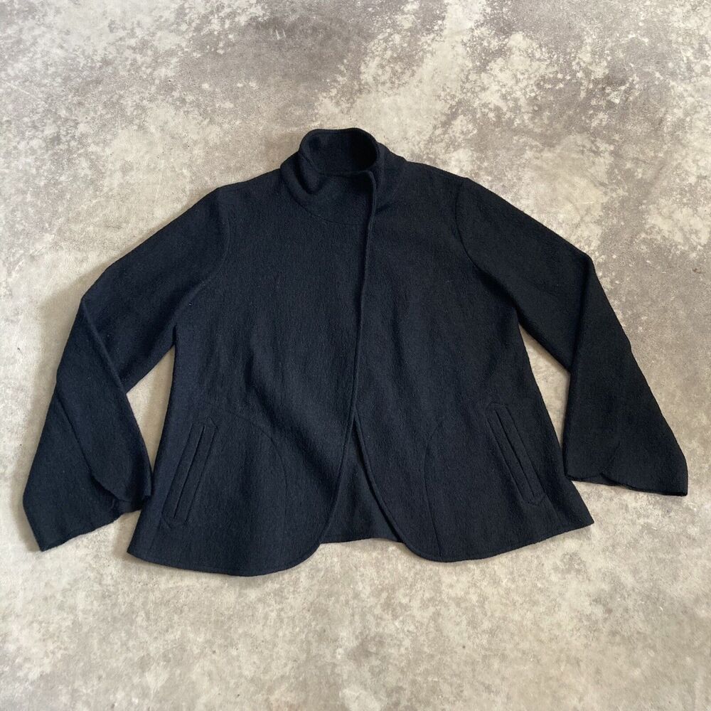 Saks Fifth Avenue Threads‎ Jacket Womens Small Wool Black Flare Sleeve Pockets